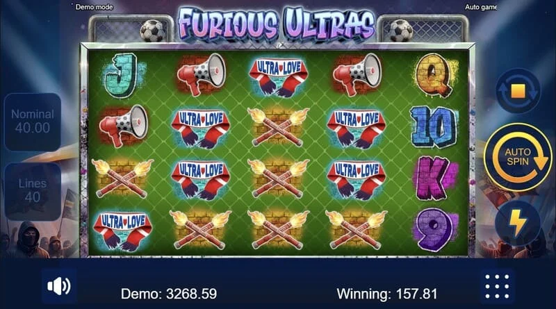 Furious Ultras - स्टैंड के साथ मुख्य गेम स्क्रीन